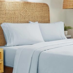 California Design Den - 100% Organic Cotton Full Fitted Sheet (Blue)